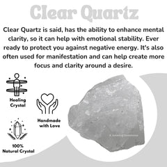 Amazing Gemstone Clear Quartz raw crystal in velvet bag presentation for gift.