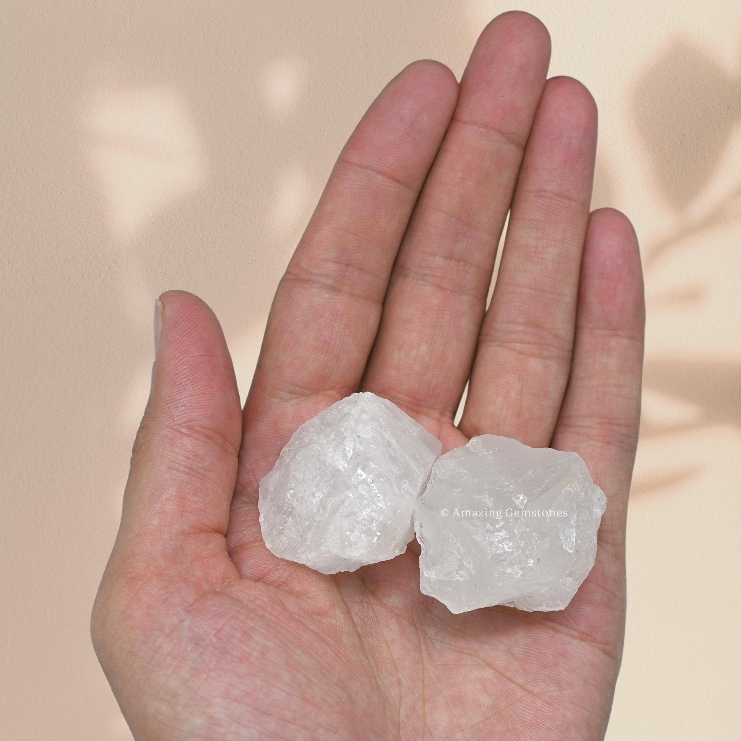 Amazing Gemstone Clear Quartz raw stone used for meditation and breathing focus.
