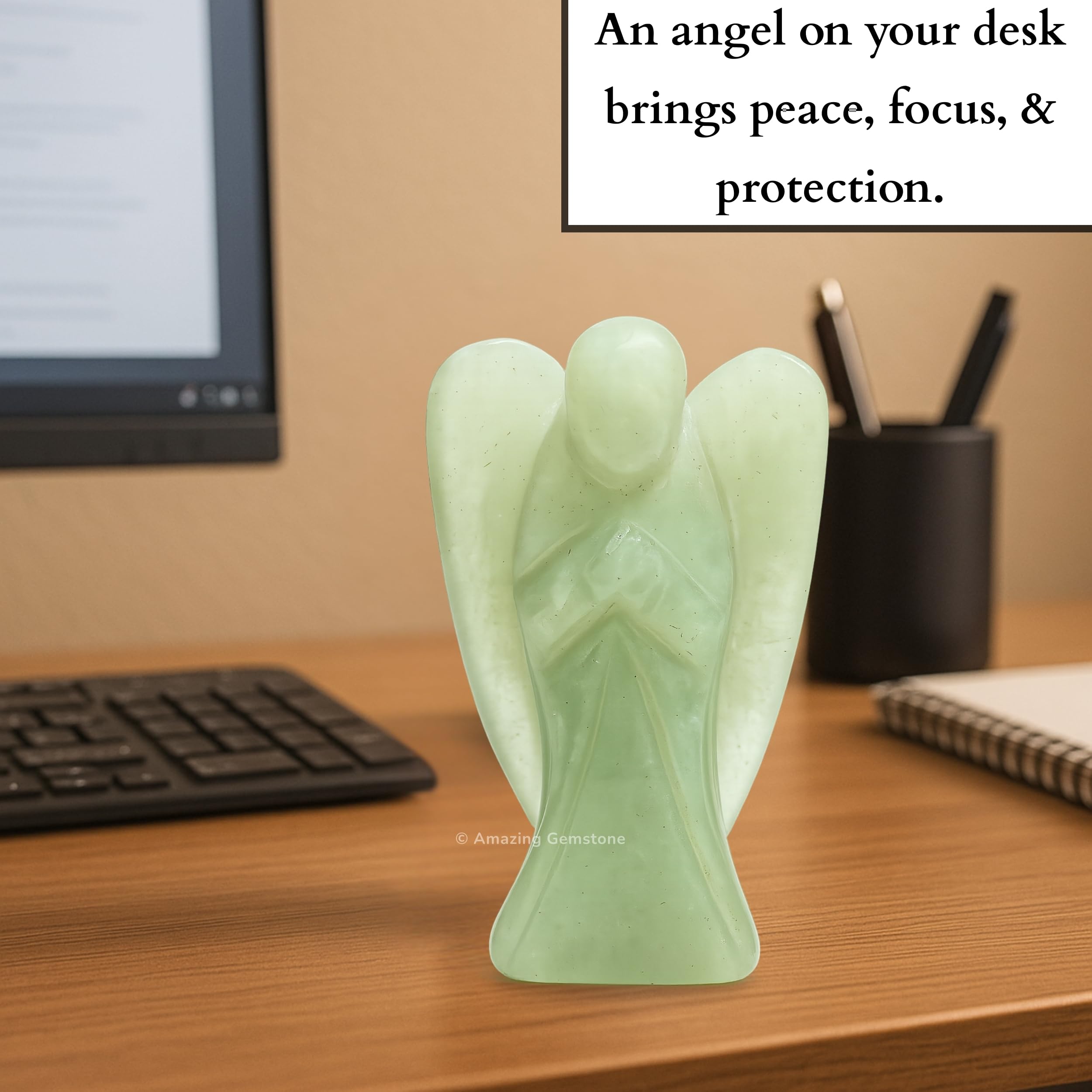 Amazing Gemstone Crystal Angel packaging, care and display ready