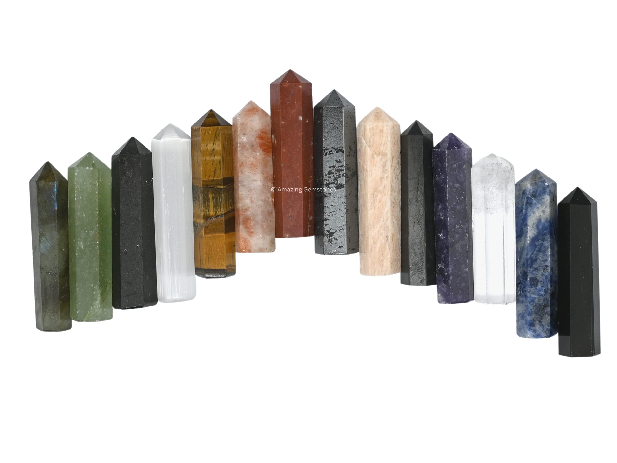 Amazing Gemstone hexagonal crystals suitable for chakra balancing rituals.