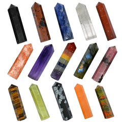 Amazing Gemstone Crystal Points set of 11 hexagonal healing stones for mindful meditation.