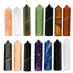 Amazing Gemstone crystal points in velvet pouch for gifting and authenticity.