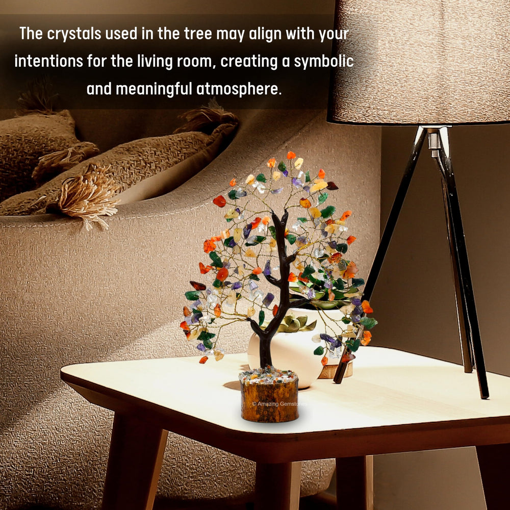 Amazing Gemstone Crystal Tree shelf display adds natural energy.