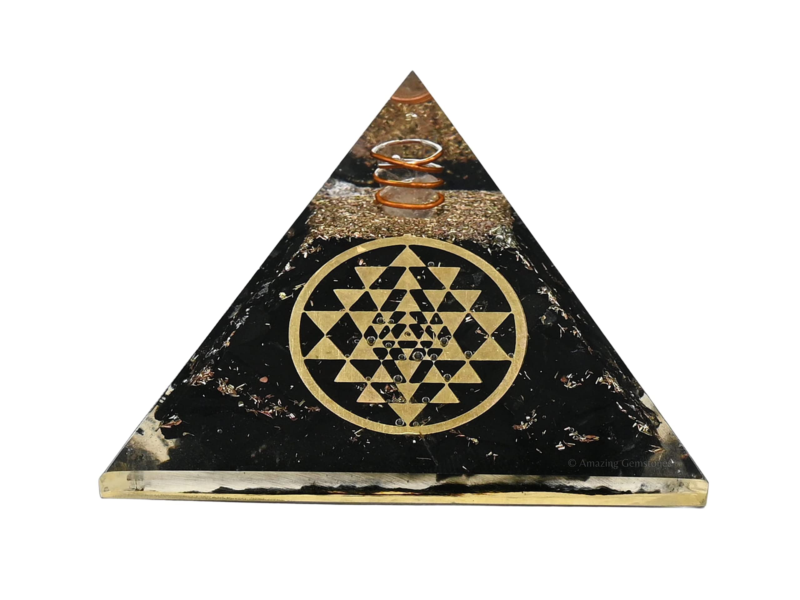 Amazing Gemstone energy-boost orgonite pyramid enhances daily routines