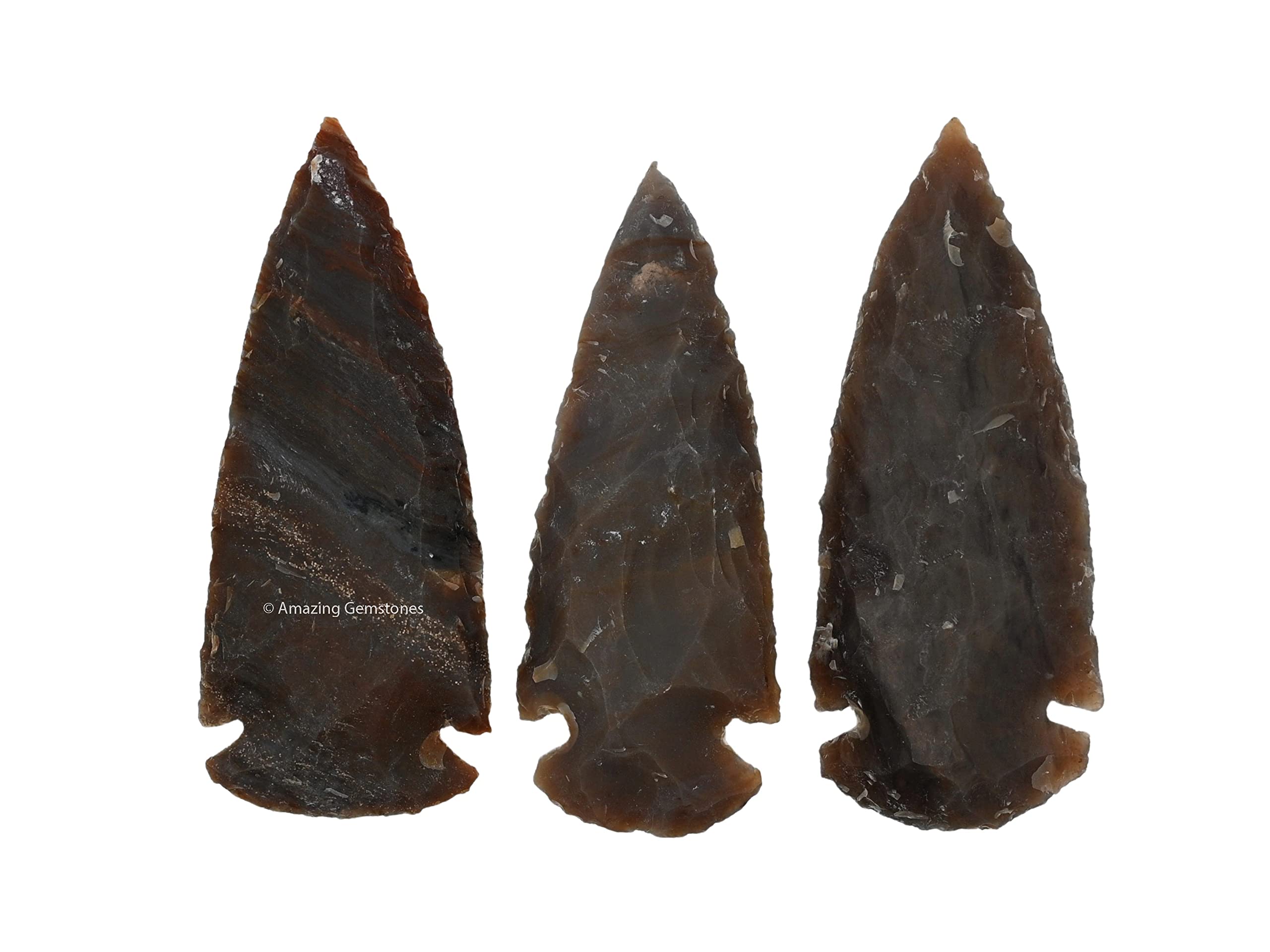 Close-up of Amazing Gemstone Fancy Jasper arrowhead showing natural veining