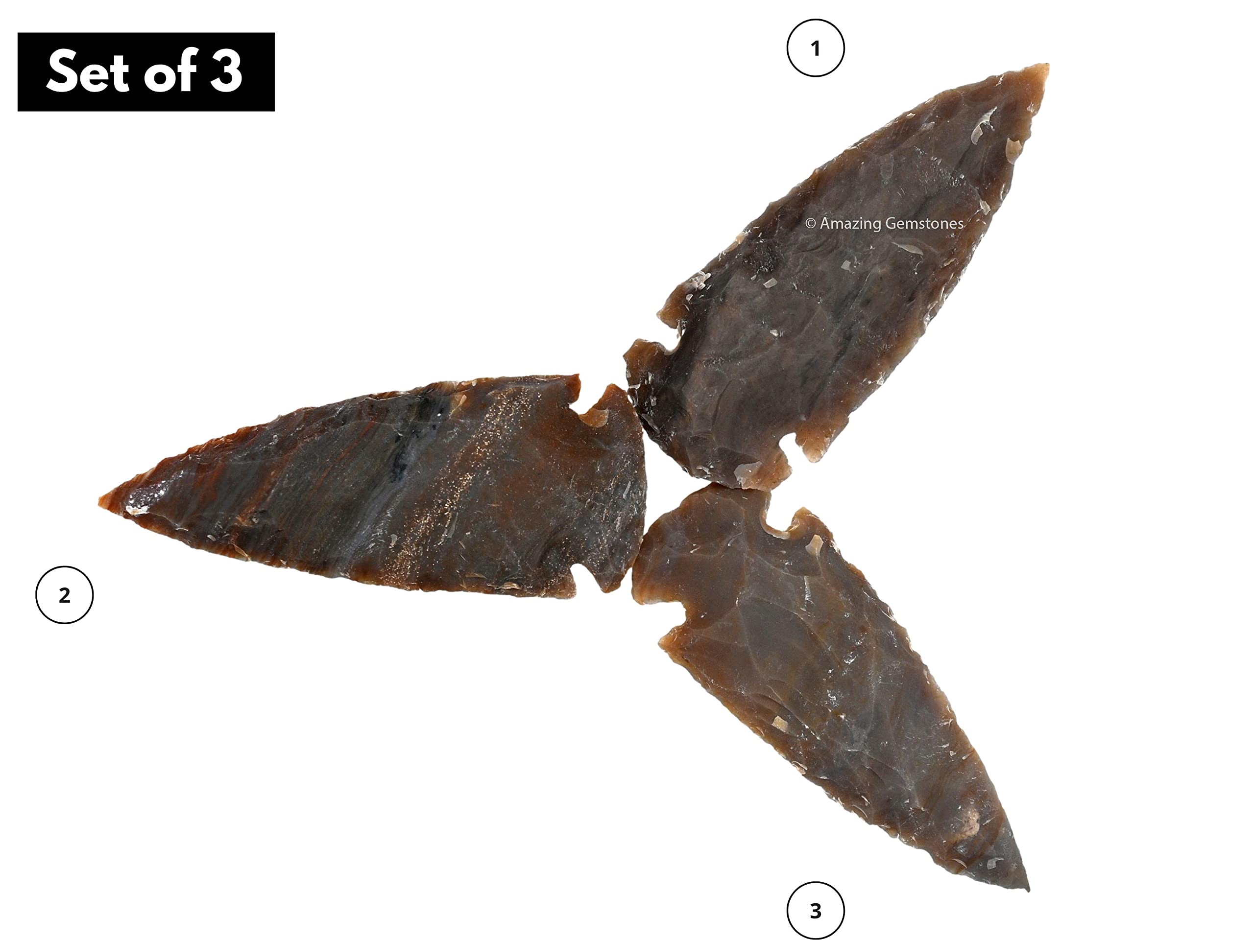 Natural Fancy Jasper arrowhead with unique patterns for decor accents