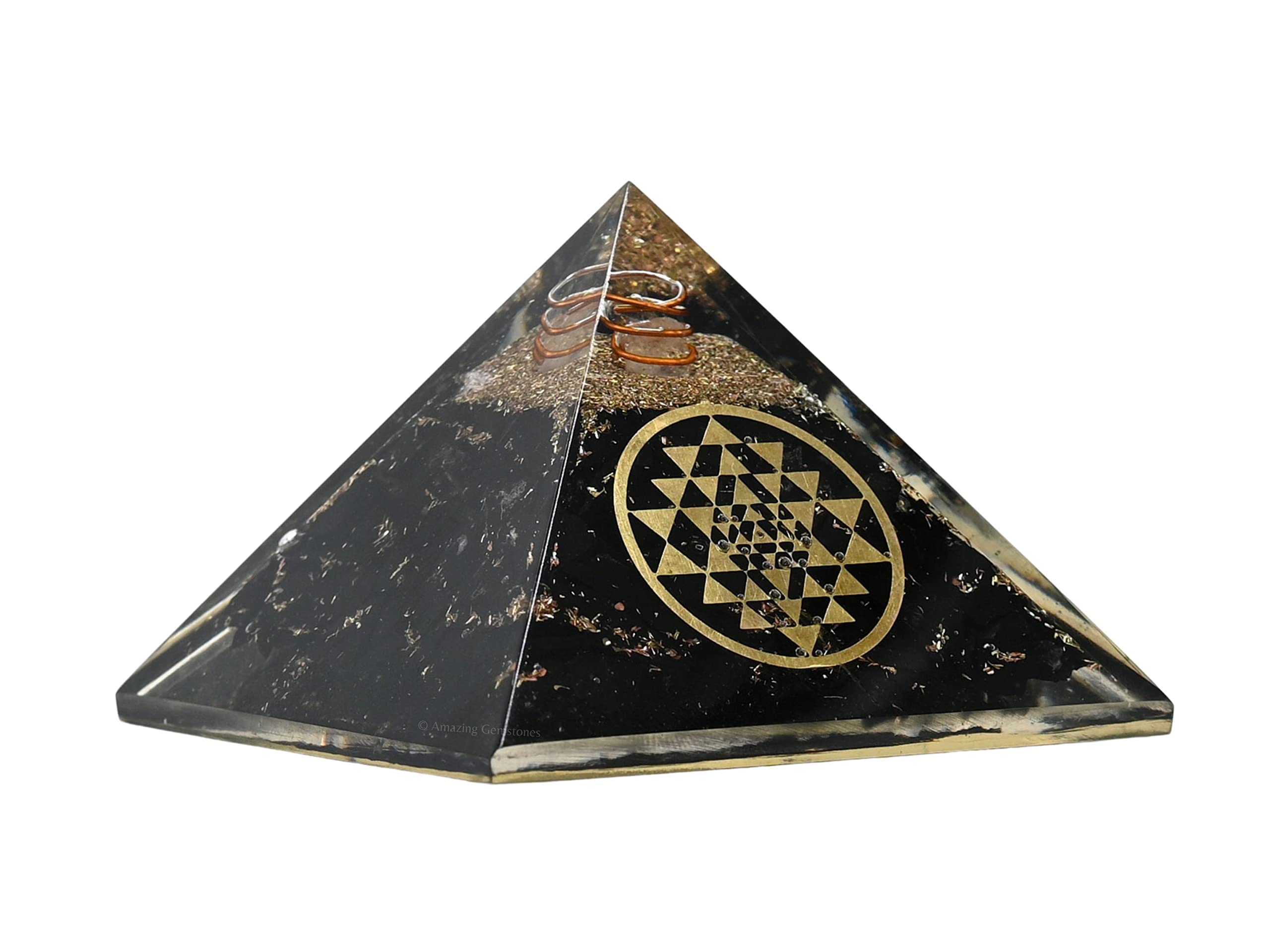 Amazing Gemstone Sri Yantra pyramid elevates spiritual ambiance at home