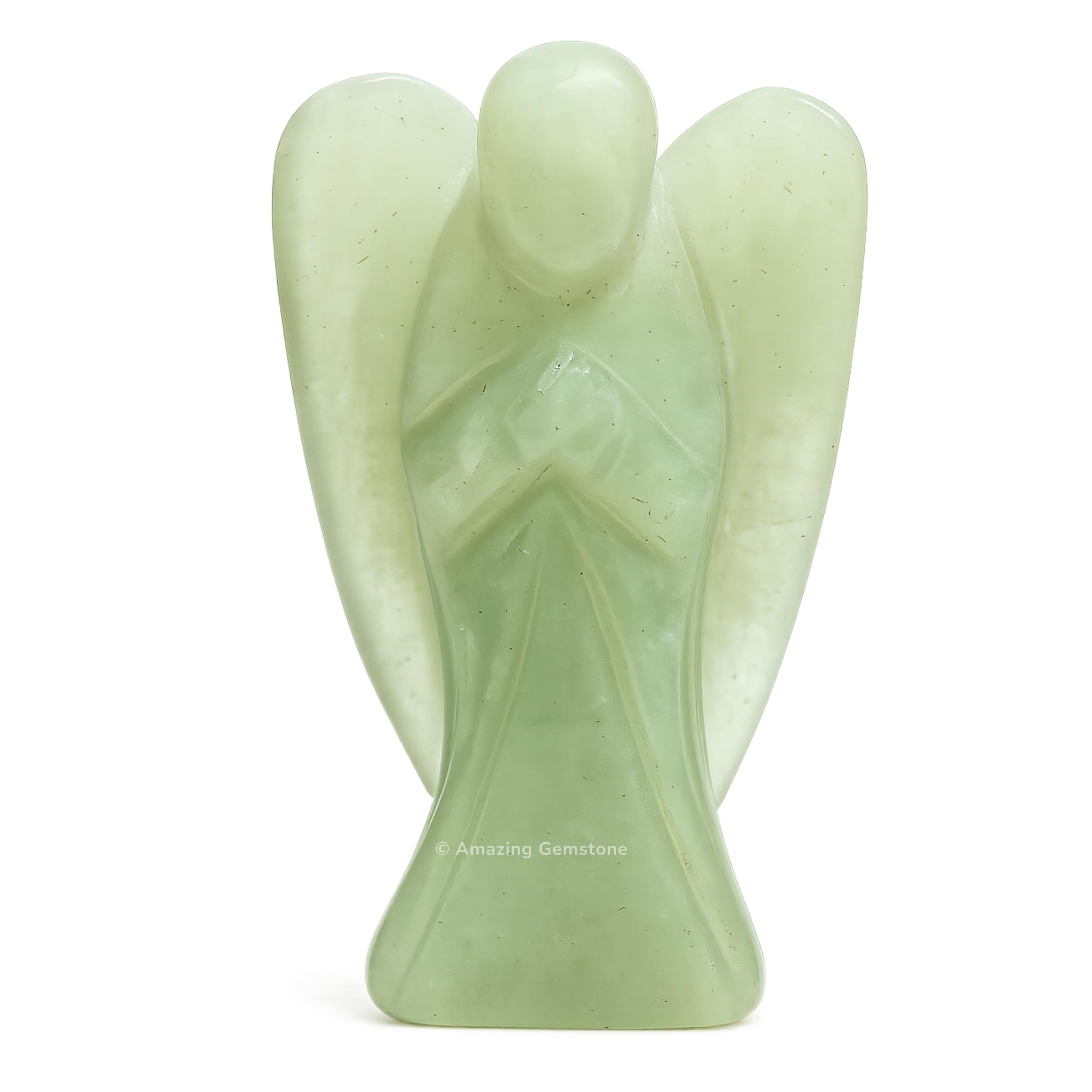 Amazing Gemstone Green Aventurine Angel 3in, protective pocket guardian you can hold