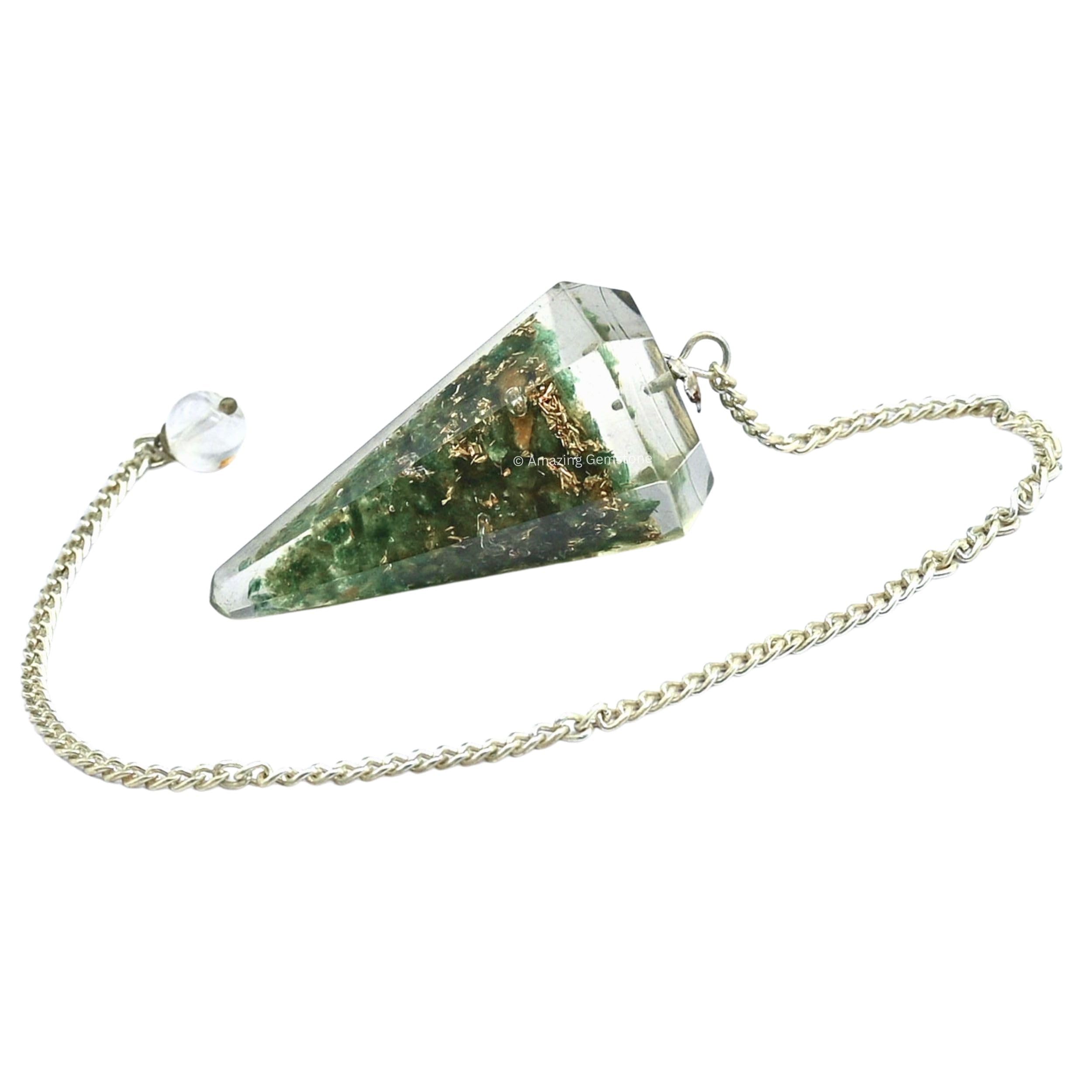 Amazing Gemstone pendulum chain with Clear Quartz bead enhances rituals