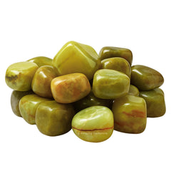 Amazing Gemstone Green Opal bulk crystals arranged for display and grid work.