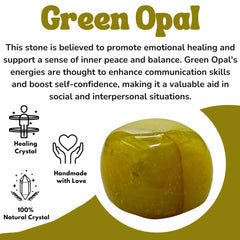 Amazing Gemstone Green Opal gemstone collection arranged in a neat bundle.