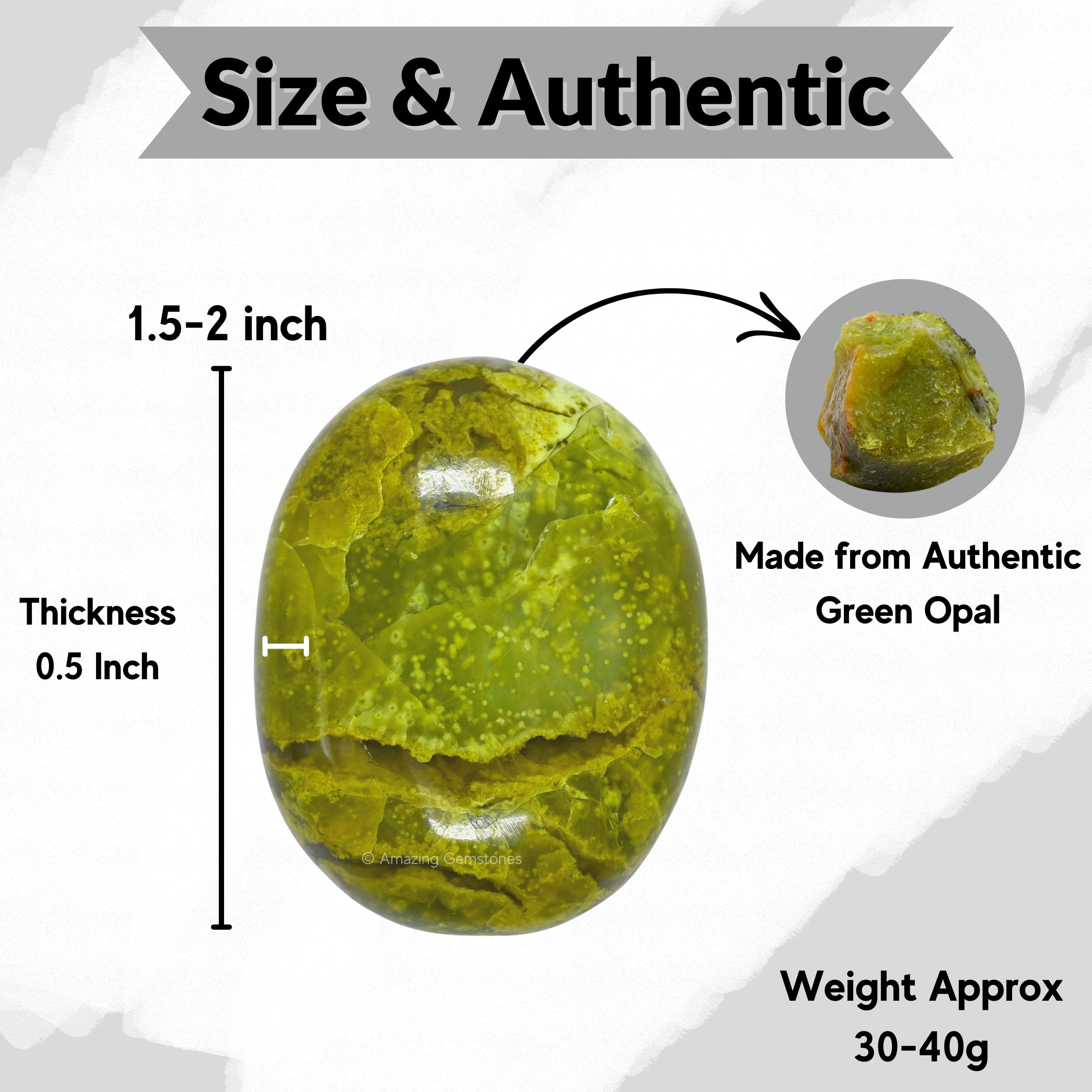 Amazing Gemstone Green Opal Palm Stone packaging ready for gifting
