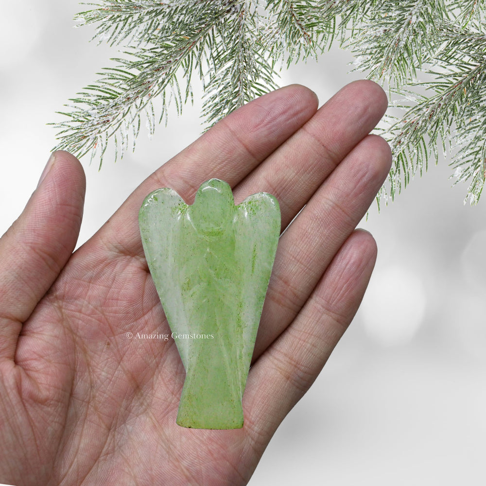 Amazing Gemstone Hand-sorted Aventurine Angel, authentic craftsmanship