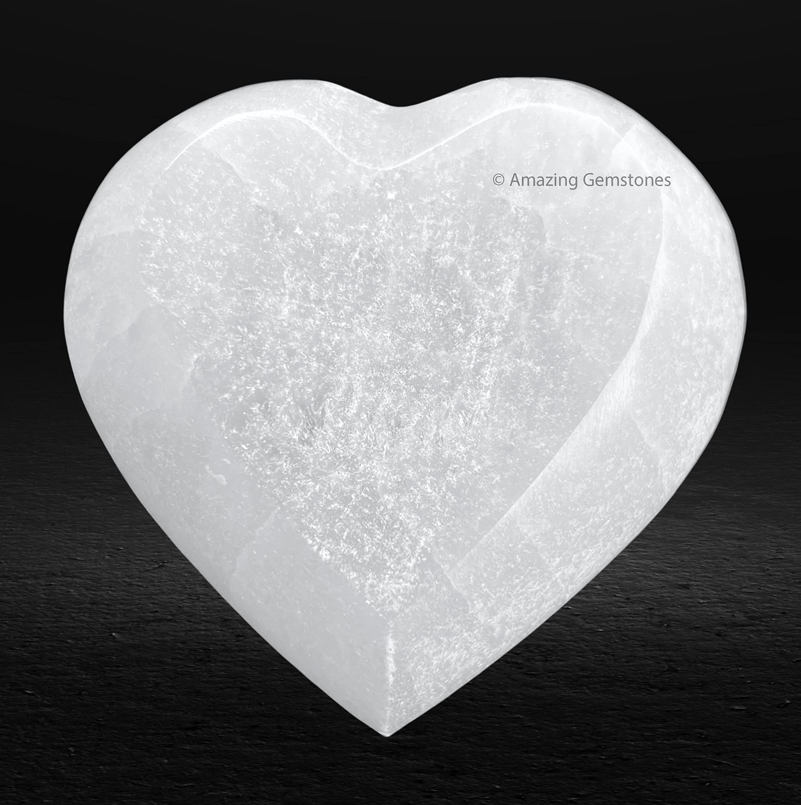 Amazing Gemstone Heart Selenite Bowl features an elegant design for meditation spaces