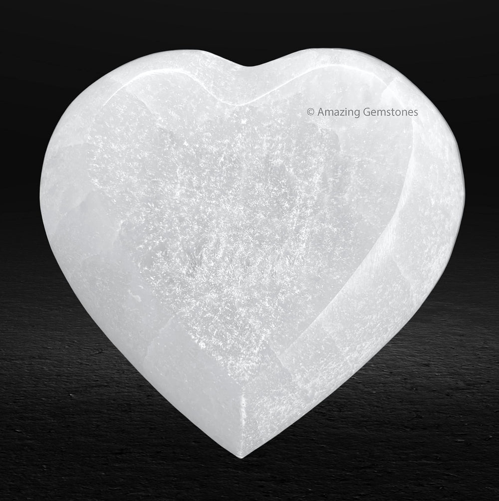 Amazing Gemstone Heart Selenite Bowl features an elegant design for meditation spaces
