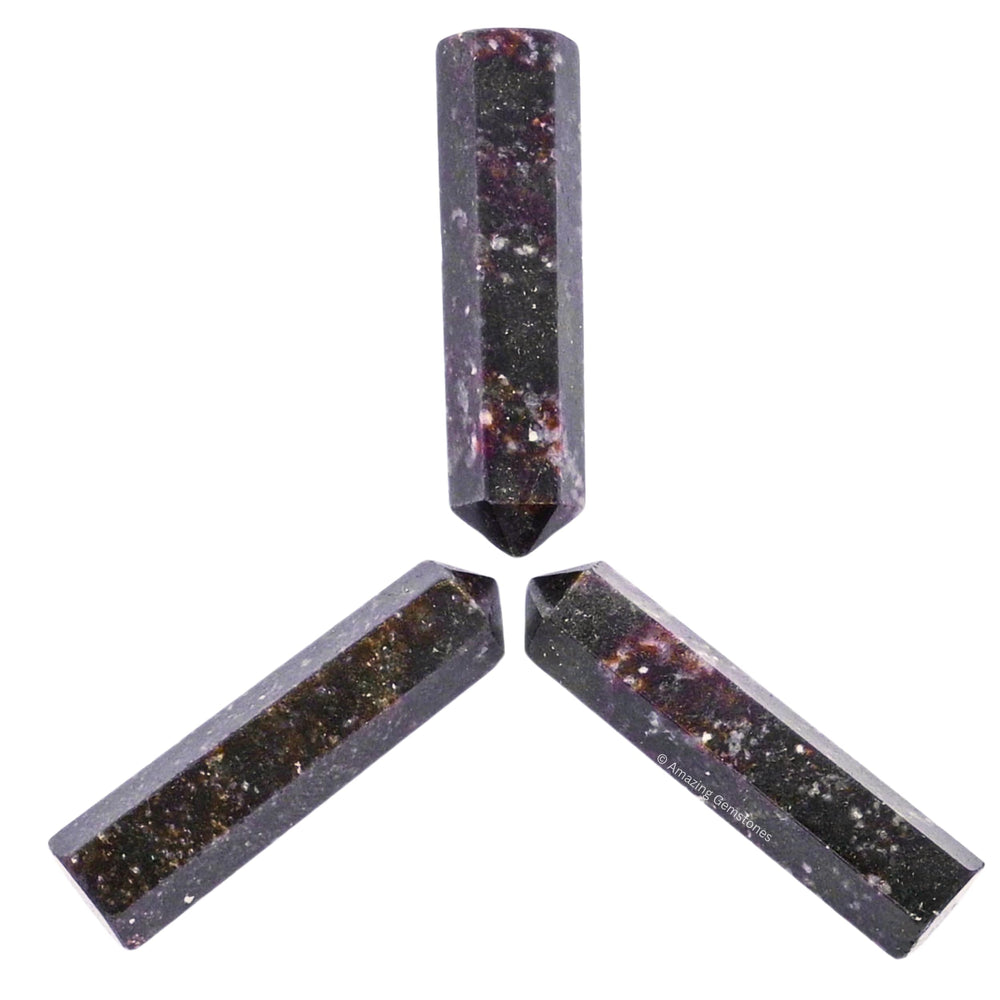 Amazing Gemstone Garnet hexagonal points ready for crystal grids.