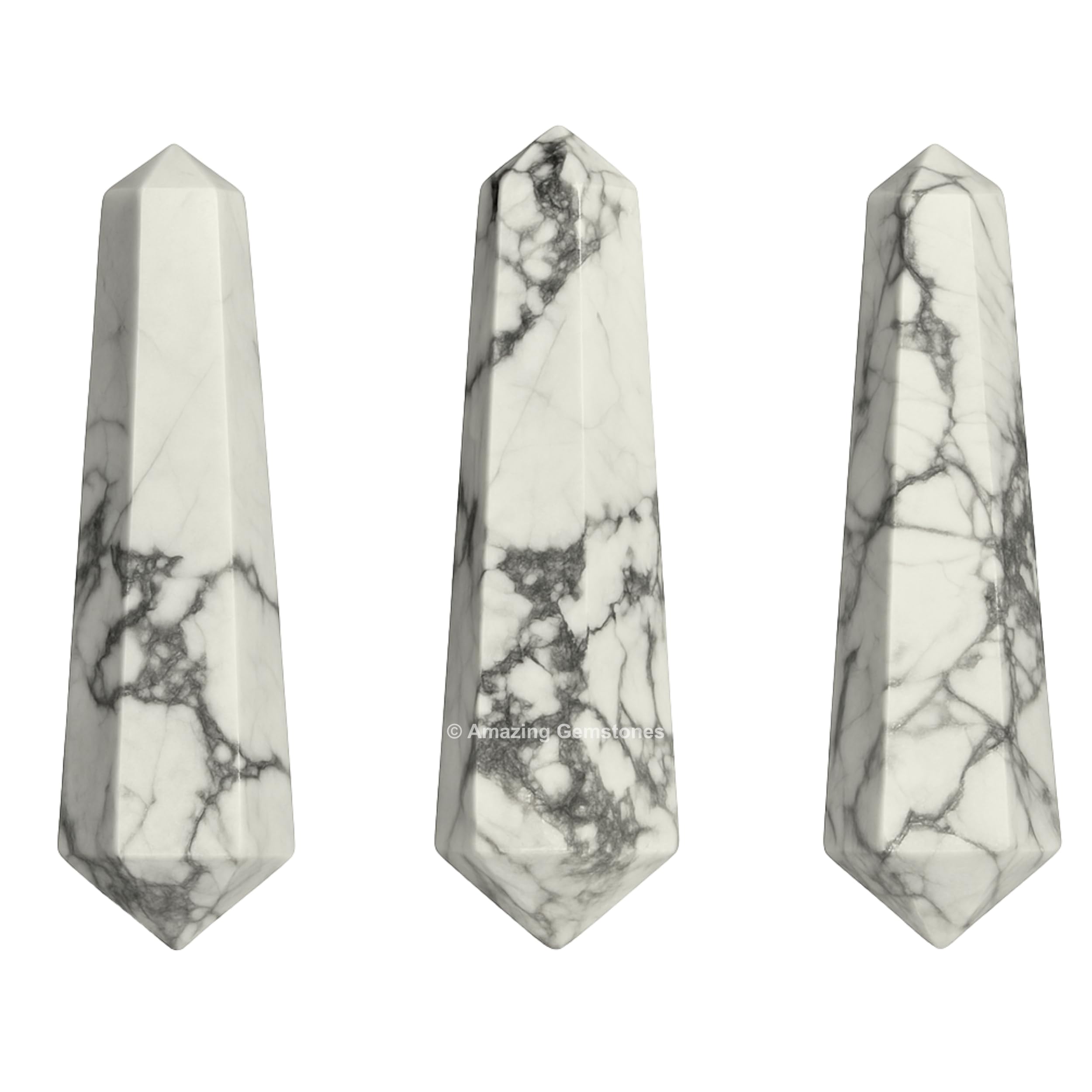 Amazing Gemstone Howlite wand point ideal for DIY crafts and decor
