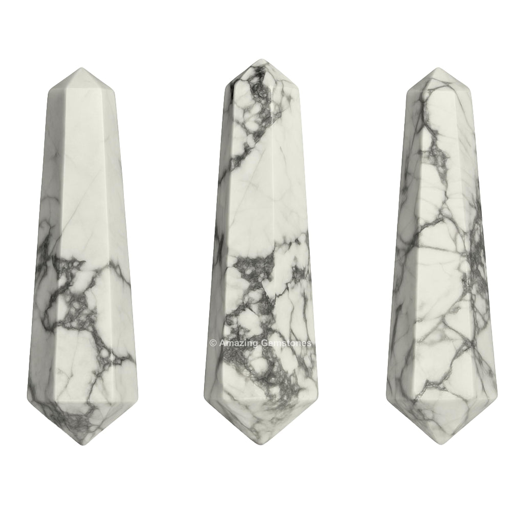 Amazing Gemstone Howlite wand point ideal for DIY crafts and decor