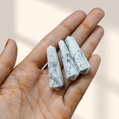 Amazing Gemstone Howlite crystal point wand enhances beginner grids