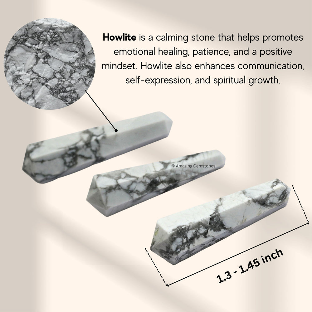 Amazing Gemstone Howlite wand offers a cool touch for meditation