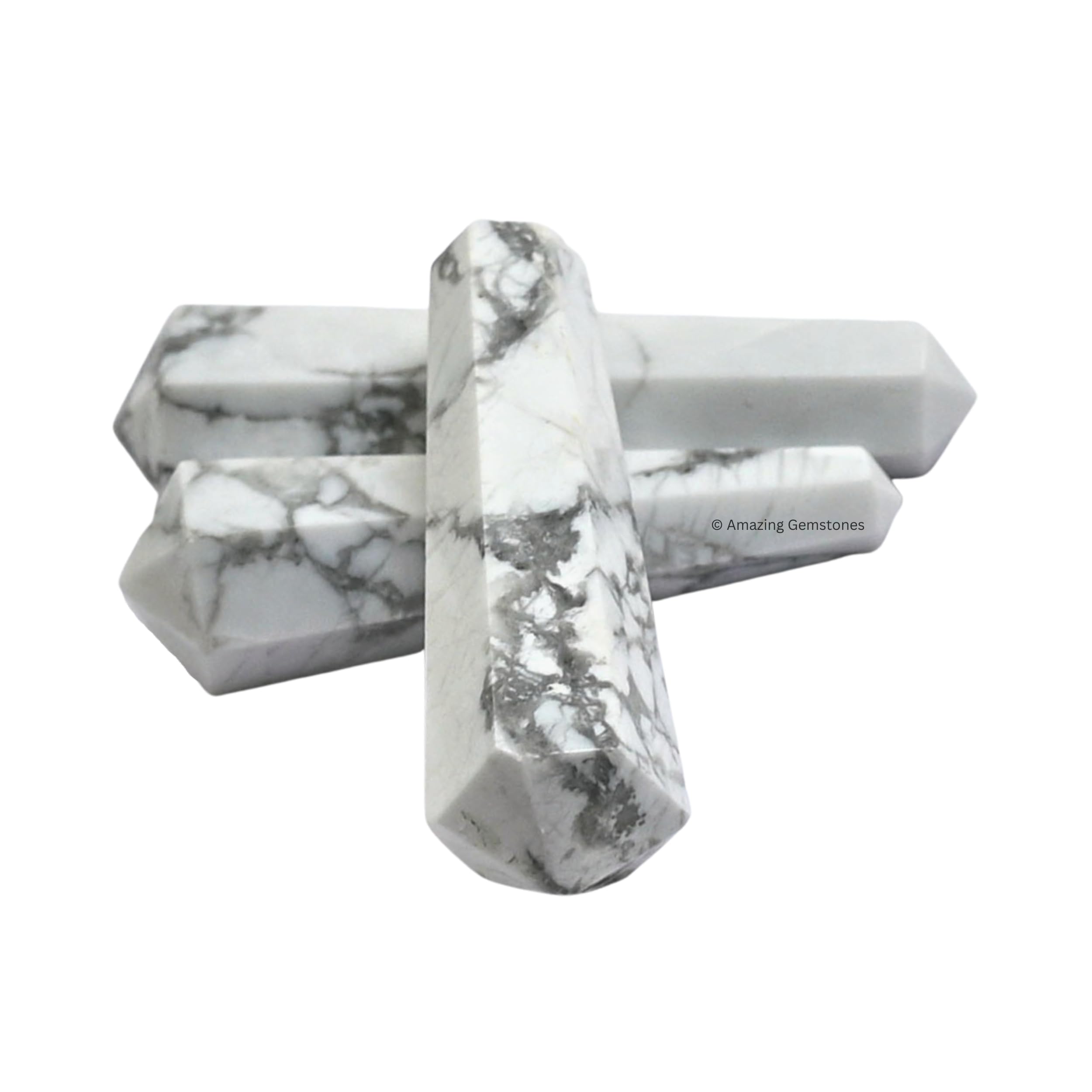Amazing Gemstone Howlite wand supports chakra-inspired layouts
