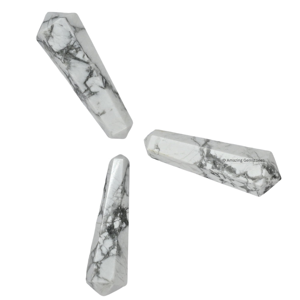 Amazing Gemstone Howlite crystal points for home decor and crafts