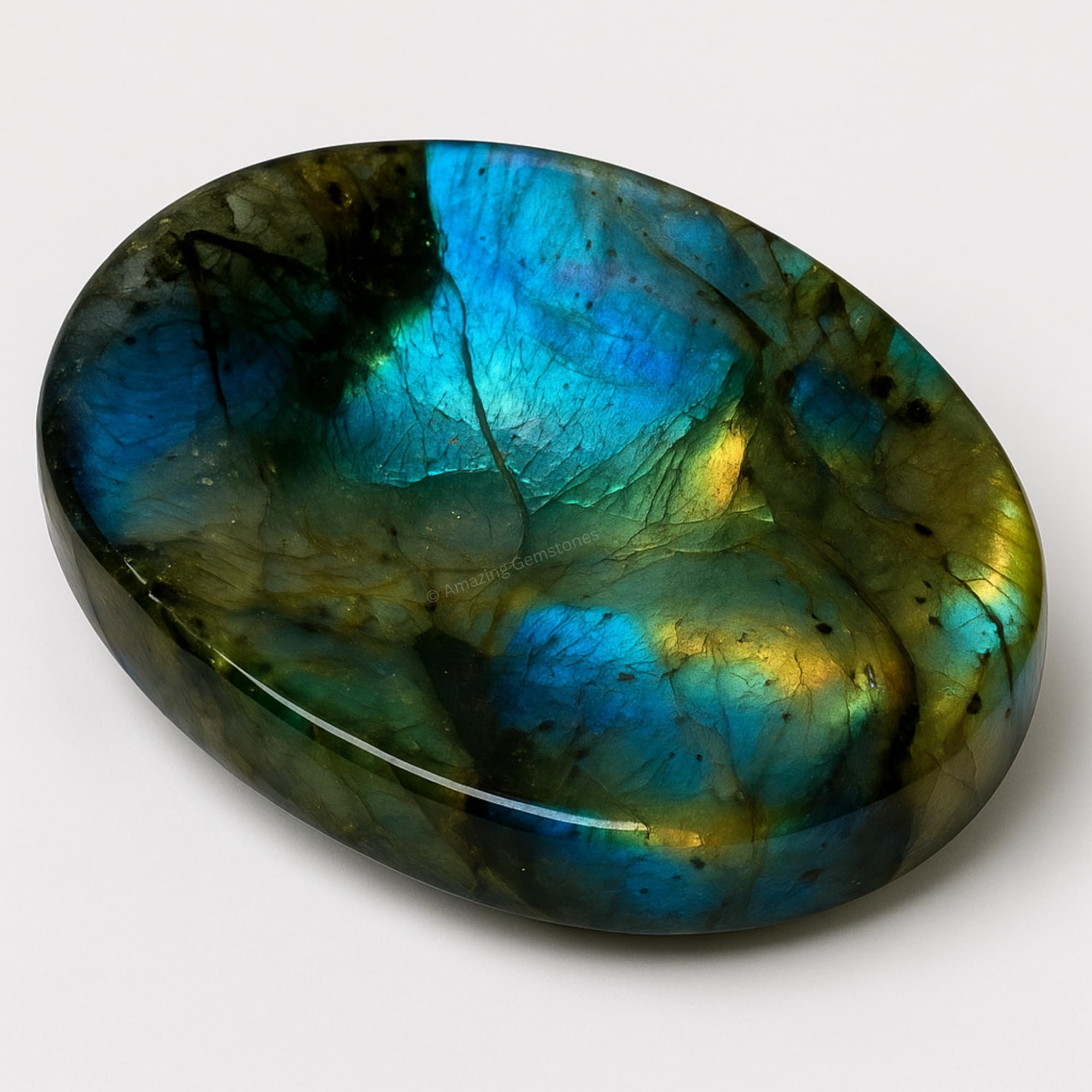Amazing Gemstone Labradorite thumb worry stone for grounding during meditation