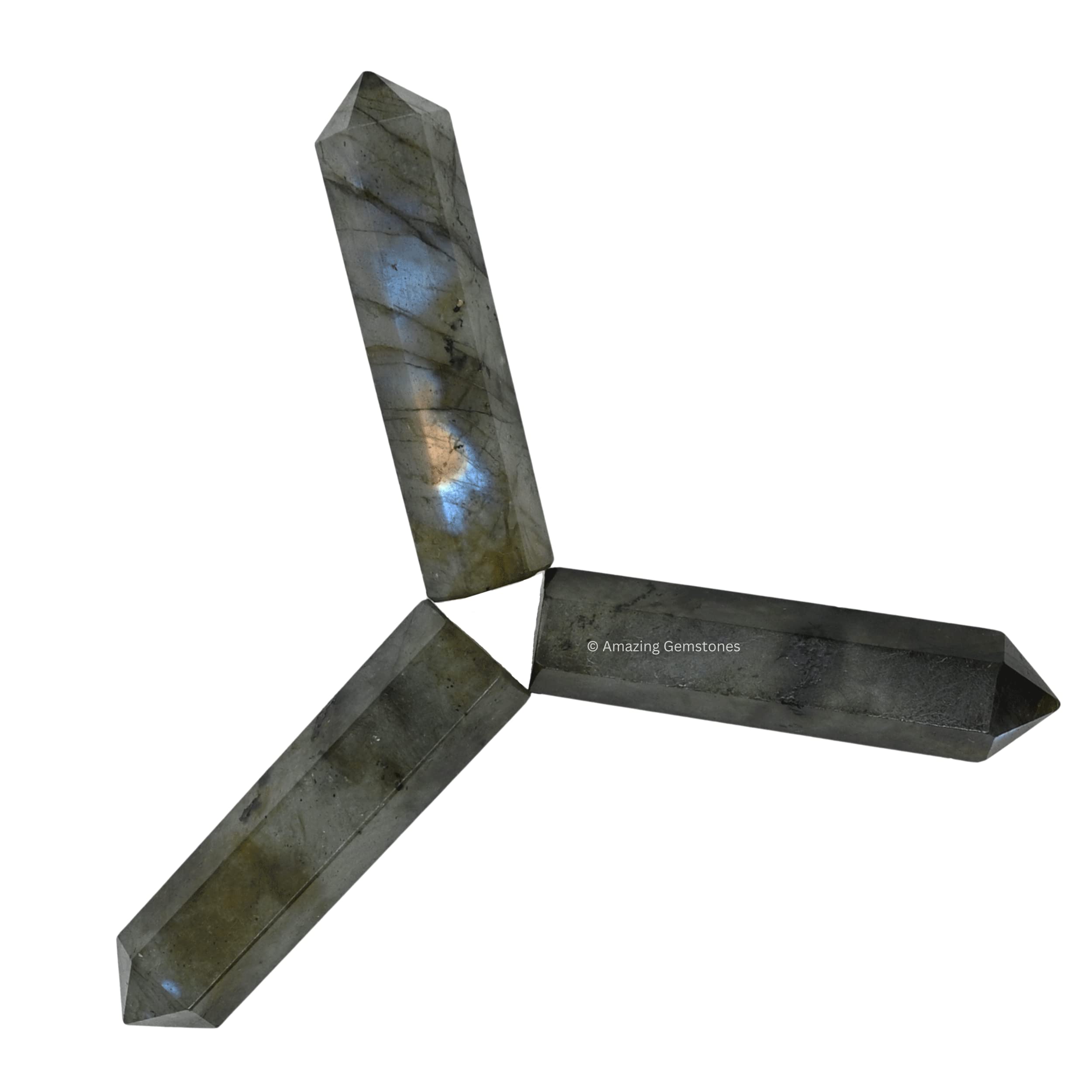 Amazing Gemstone Labradorite wand for meditation and mindful breathing.