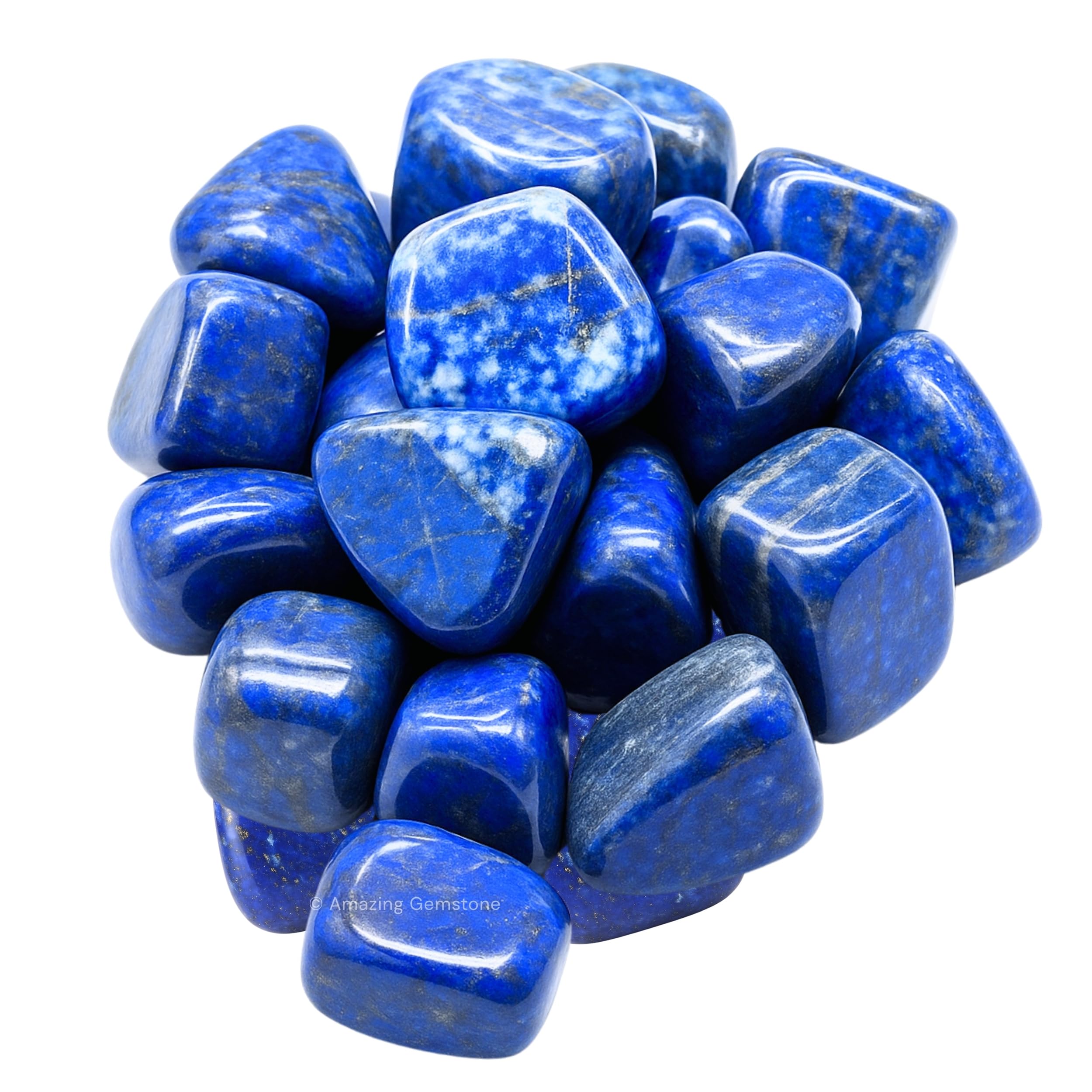Amazing Gemstone Lapis Lazuli tumbled stones for focus and calm.