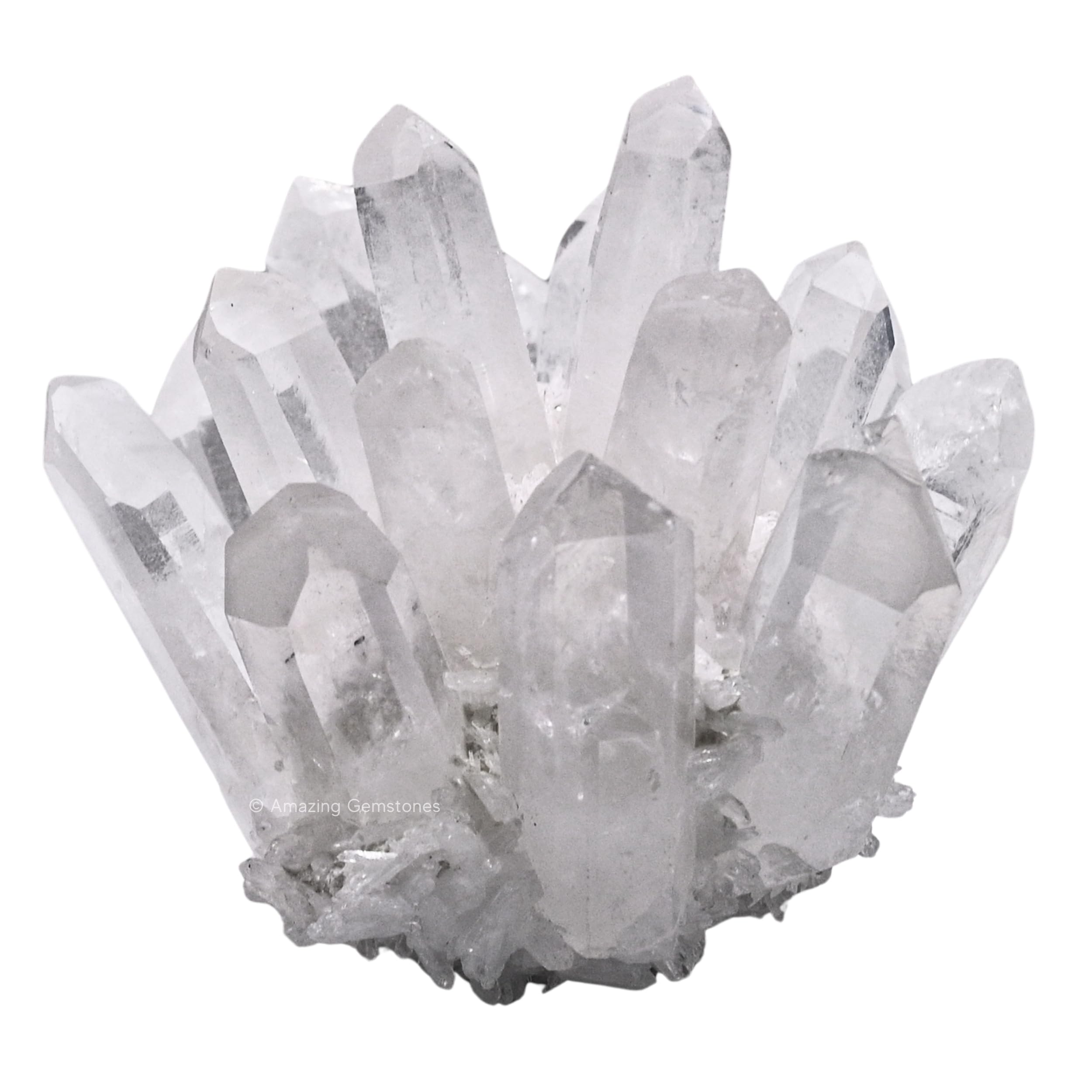 Amazing Gemstone large clear quartz cluster points for meditation and elegant home decor.