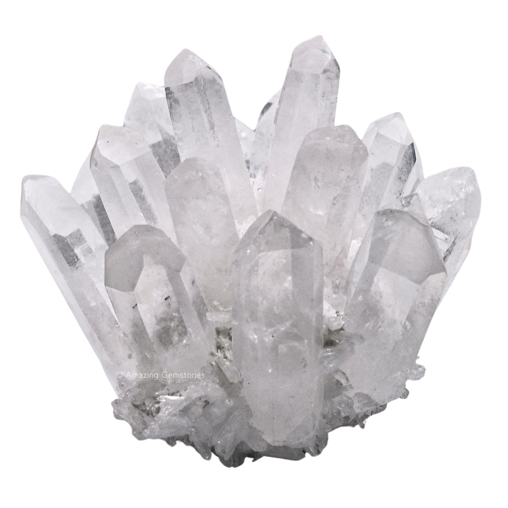 Amazing Gemstone large clear quartz cluster points for meditation and elegant home decor.