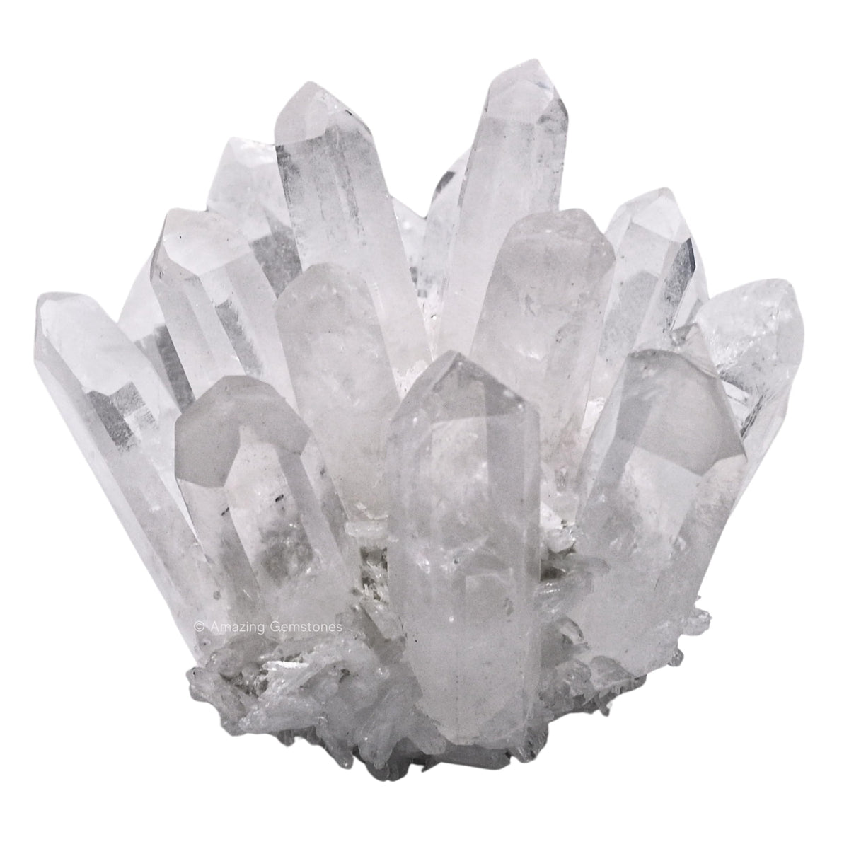 Amazing Gemstone large clear quartz cluster points for meditation and elegant home decor.