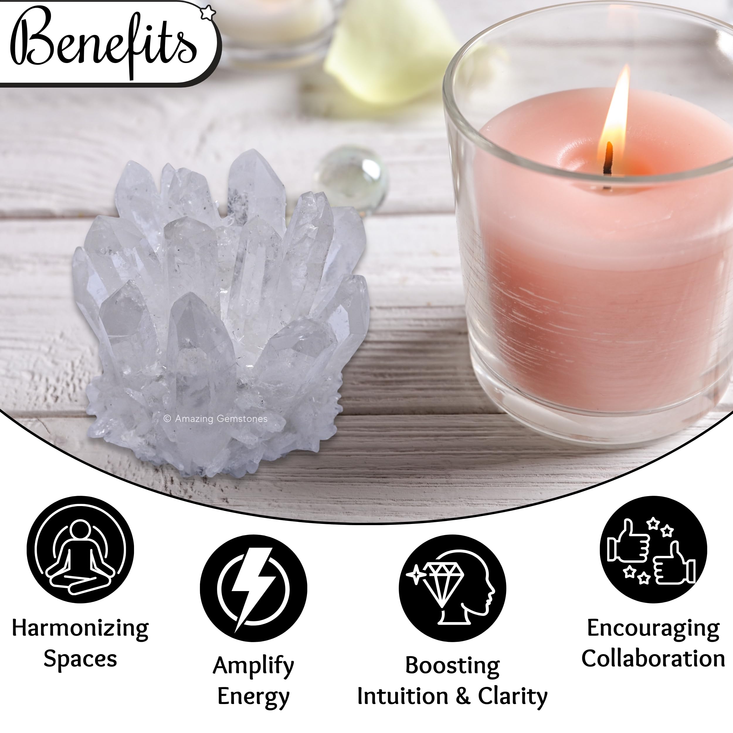 Natural crystal beauty for desk or altar setups.