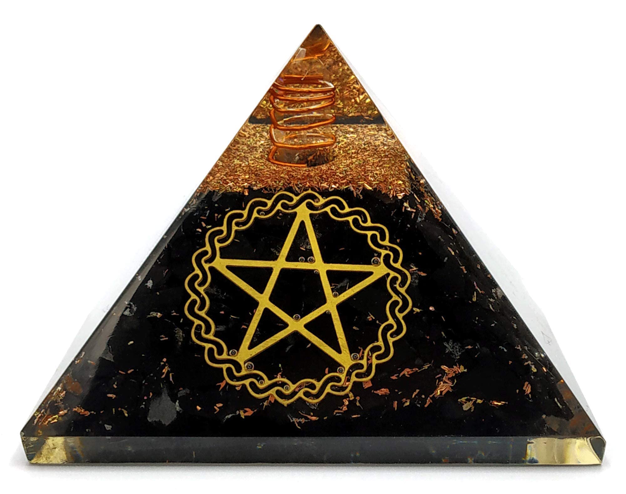Amazing Gemstone Large Orgone Pyramid shungite core detail signals authentic materials.