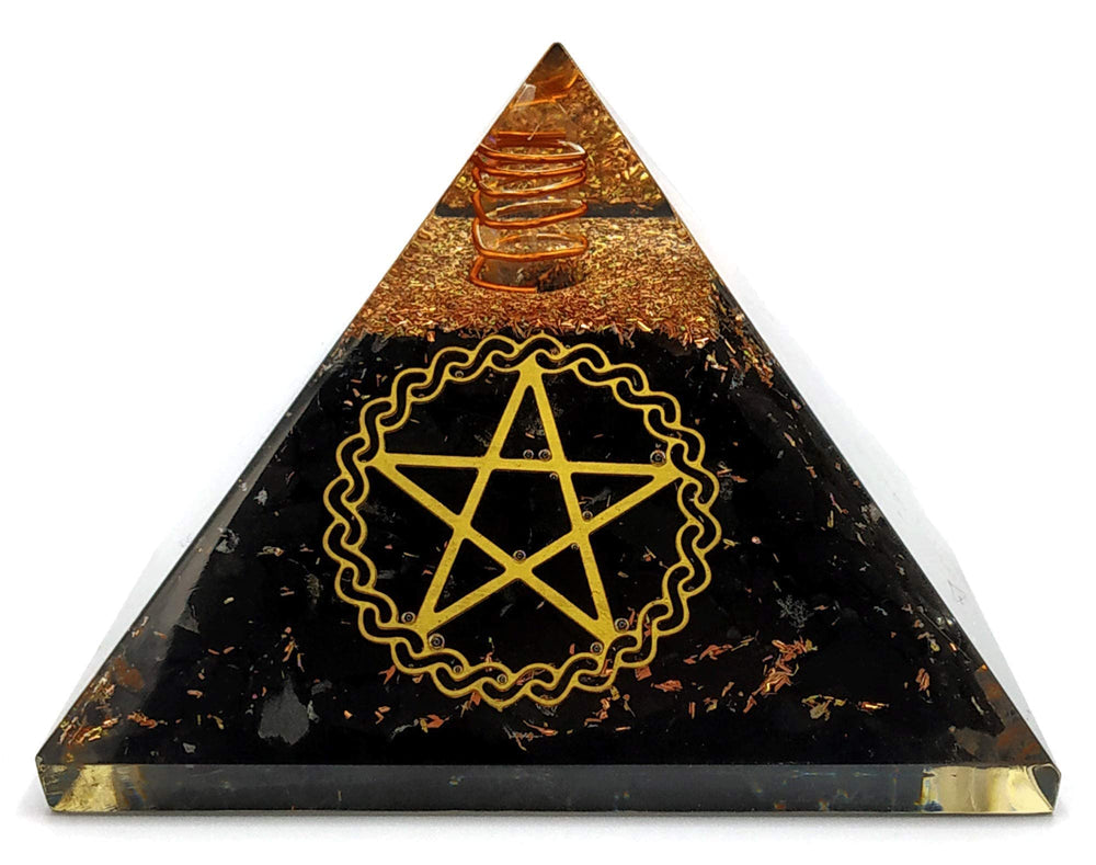 Amazing Gemstone Large Orgone Pyramid shungite core detail signals authentic materials.