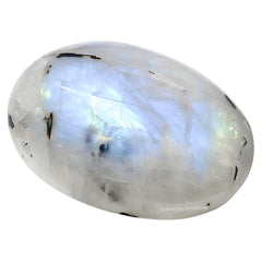 Amazing Gemstone Large Rainbow Moonstone Palm Stone held for massage and chakra balance