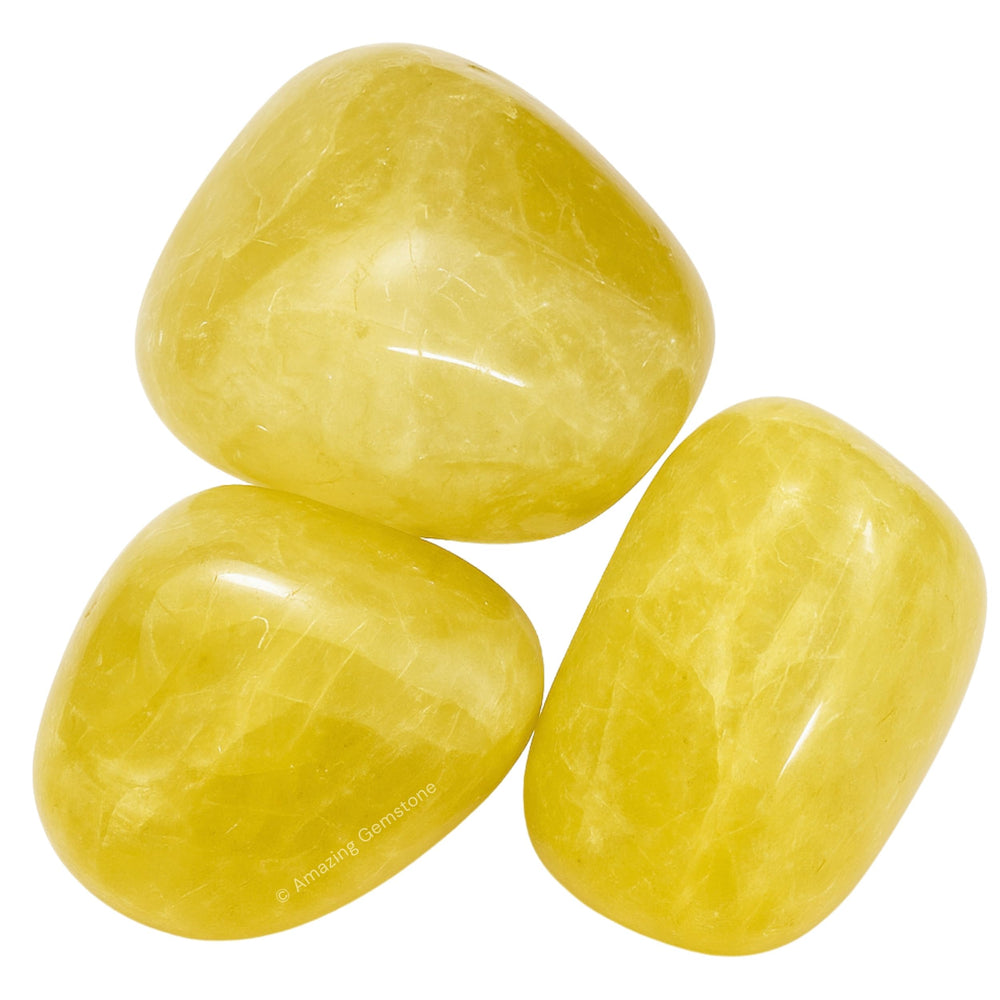 Amazing Gemstone lemon quartz tumbled stones for energy balance and meditation