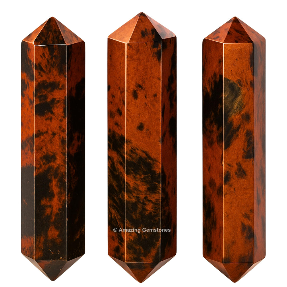 Amazing Gemstone mahogany obsidian wand enhances DIY crafts with natural earthy energy