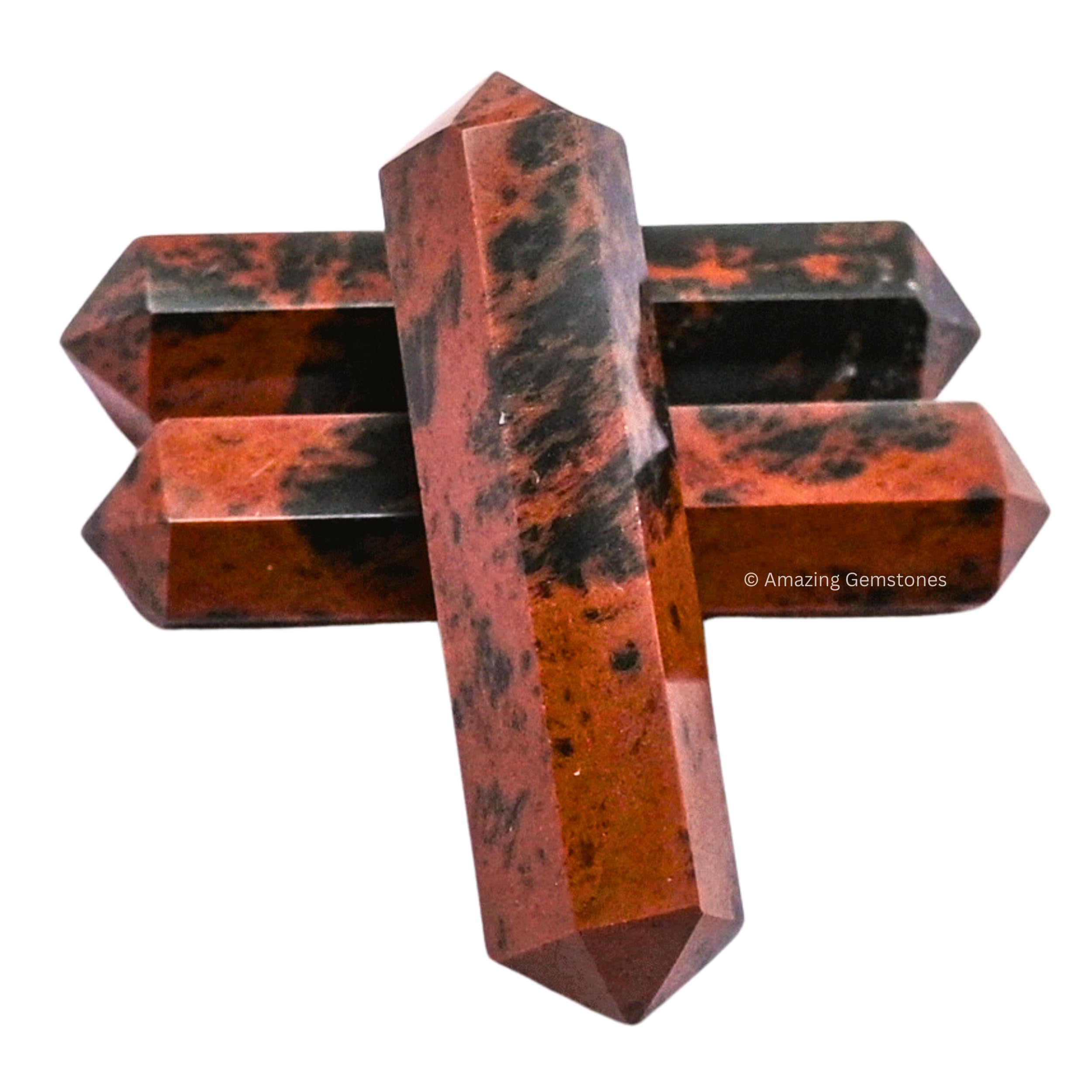 Amazing Gemstone mahogany obsidian points with certificate of authenticity included