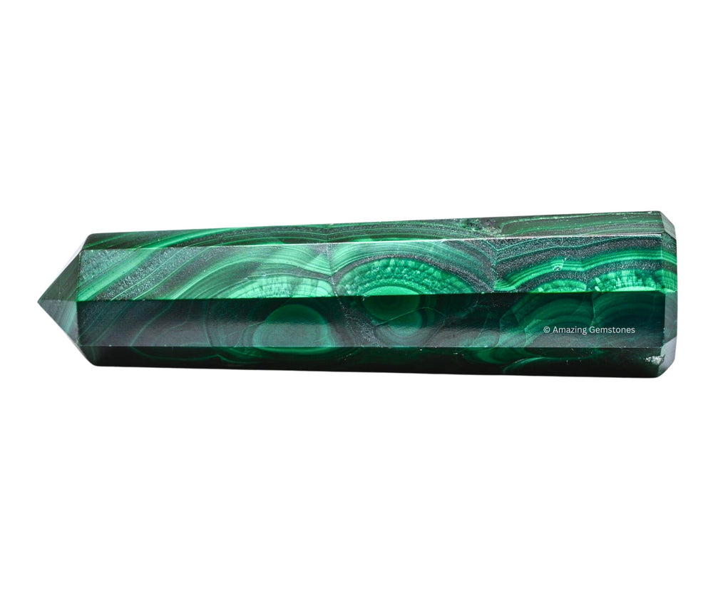 Amazing Gemstone Malachite Crystal Obelisk amplifies energy for balance