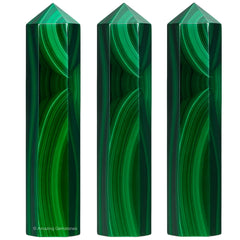 Amazing Gemstone Malachite hexagonal point set with velvet pouch for gifting