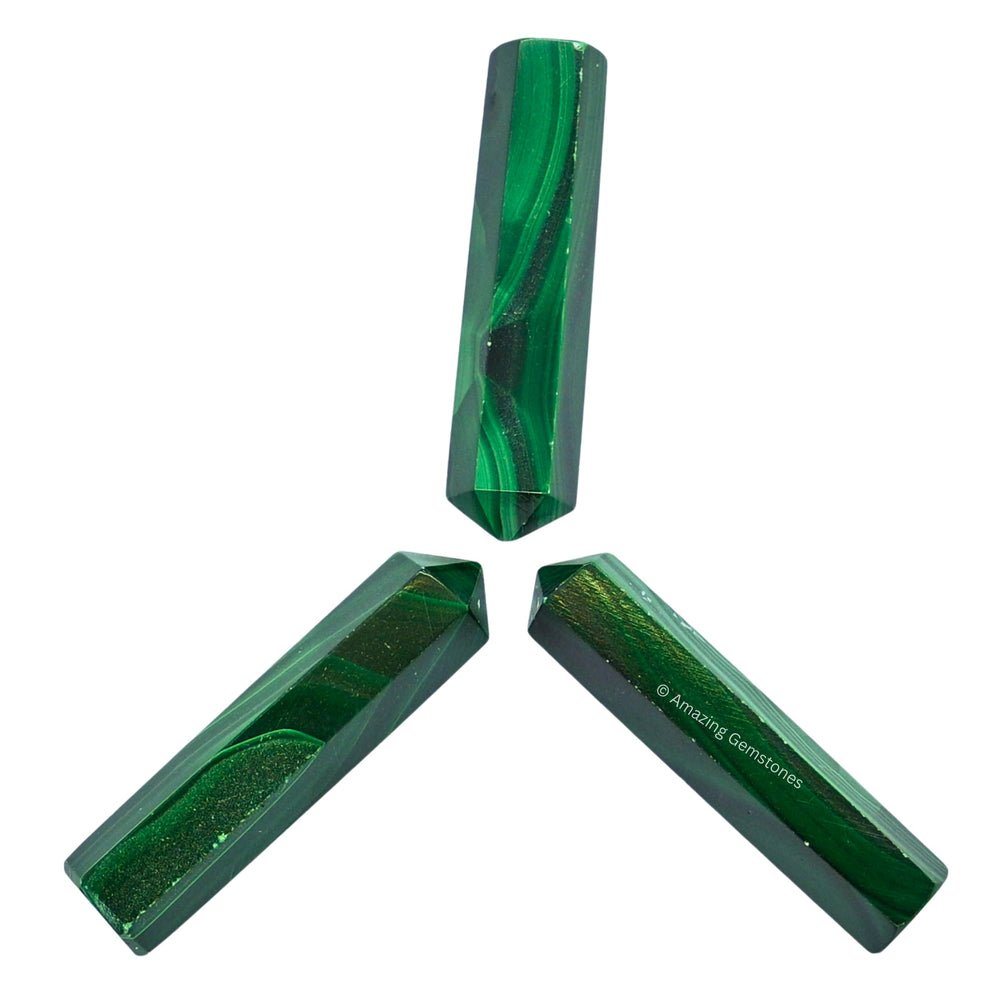 Amazing Gemstone Malachite hexagonal points for DIY crafts and display