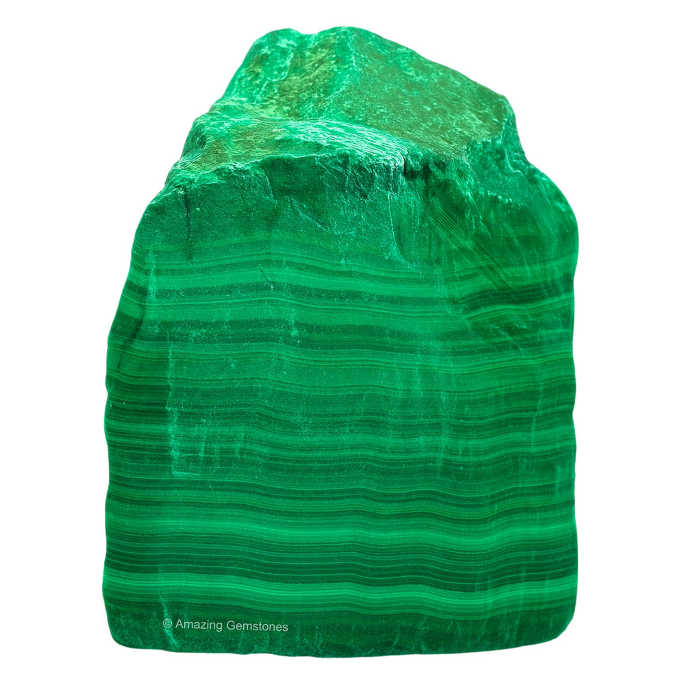 Amazing Gemstone Malachite rough close-up showing natural texture.