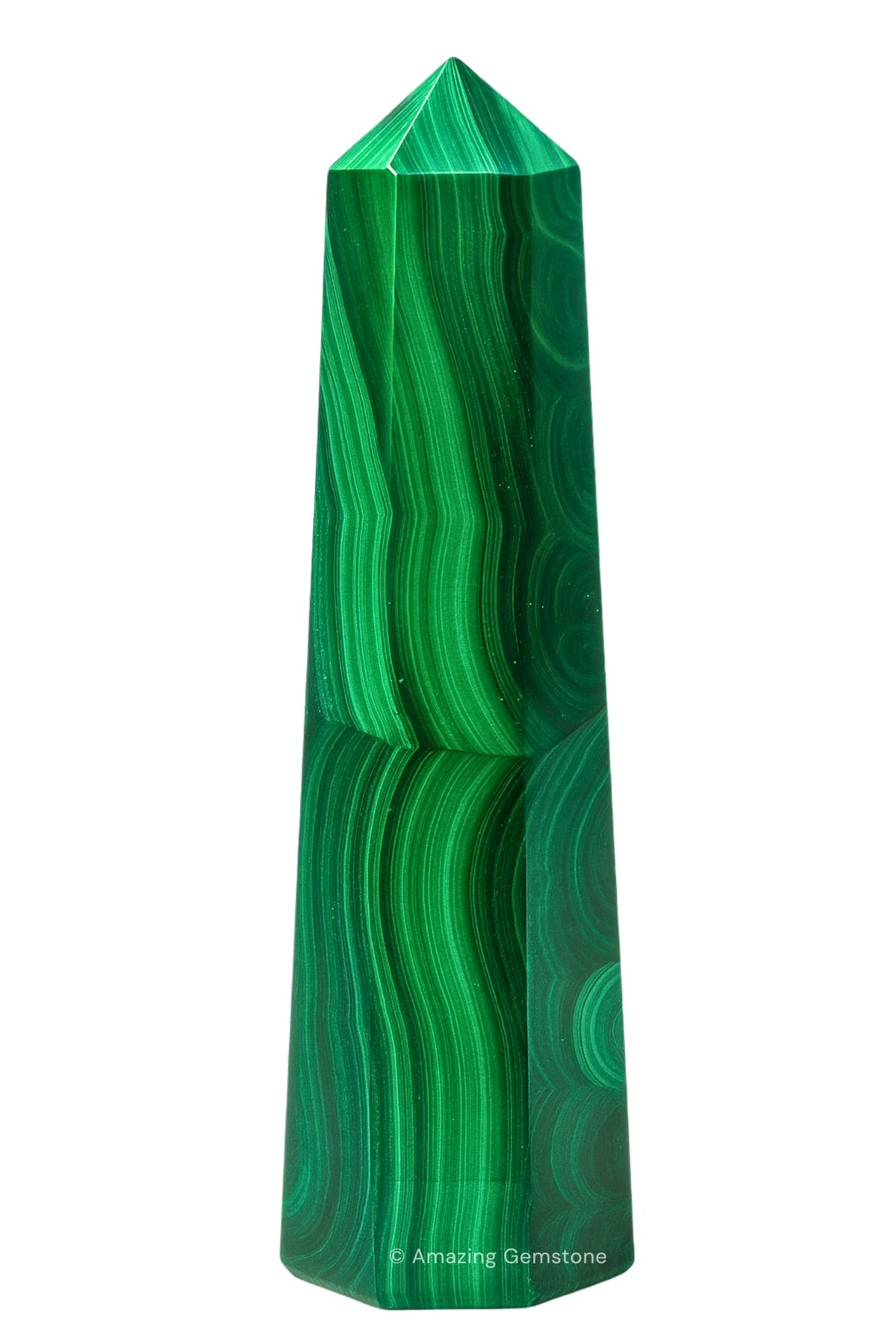 Amazing Gemstone Malachite Tower Point for focused Reiki and grid work