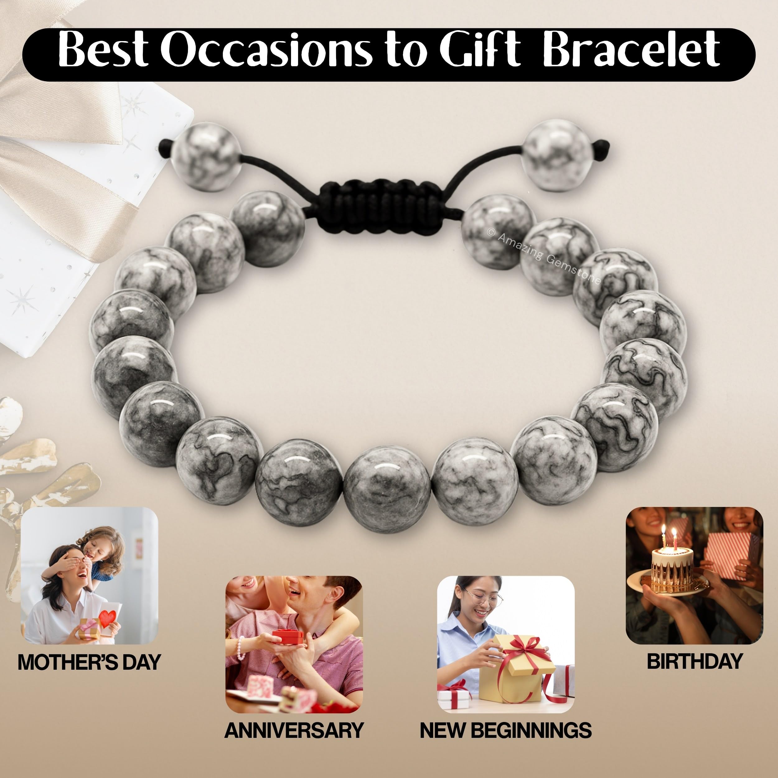 Amazing Gemstone Map Stone Bracelet authentic beads highlighting natural aesthetics.