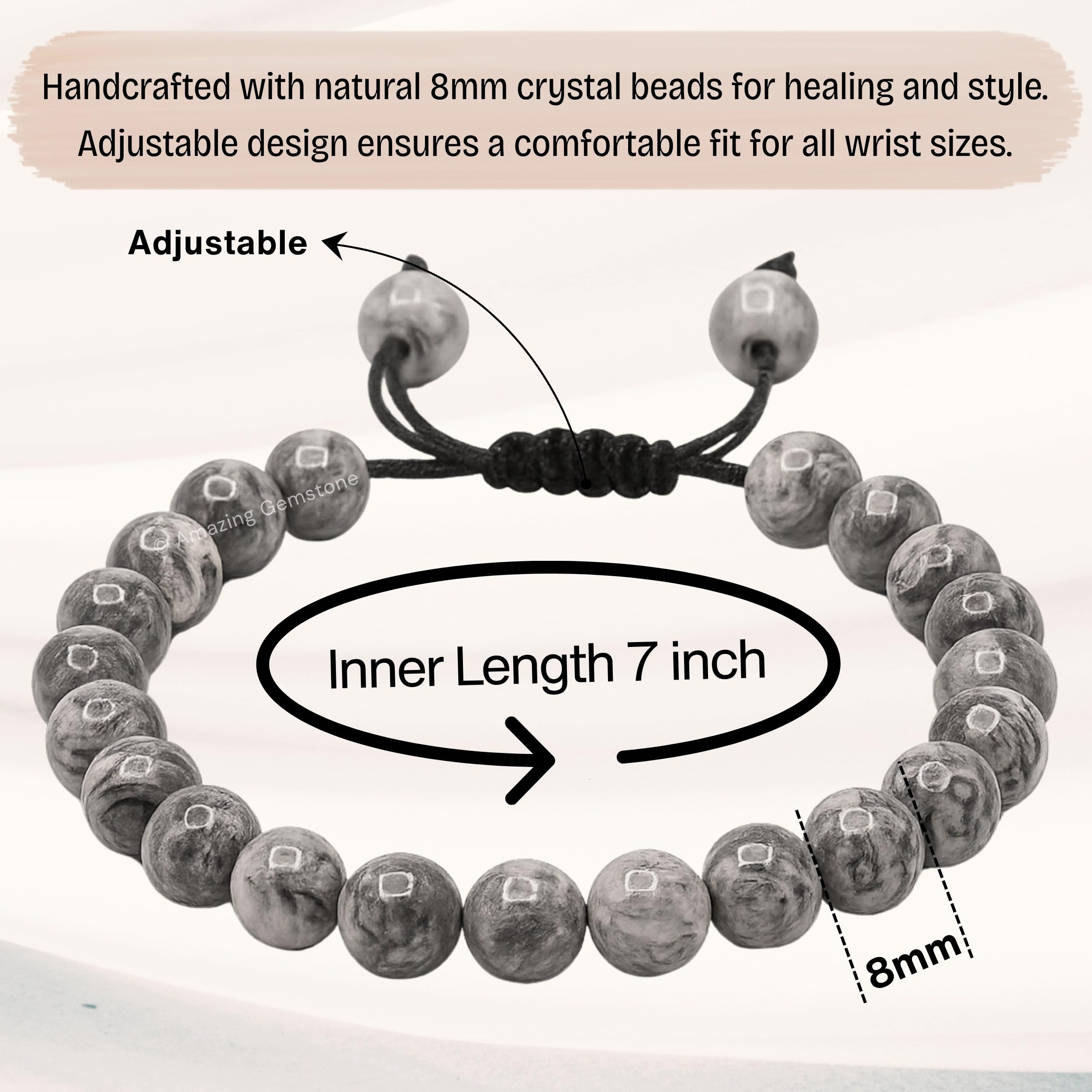 Amazing Gemstone Map Stone Bracelet unisex design suits daily wear.