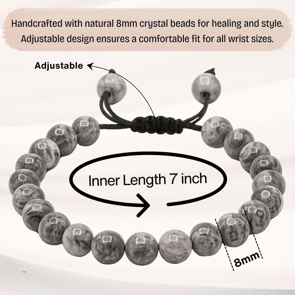 Amazing Gemstone Map Stone Bracelet unisex design suits daily wear.