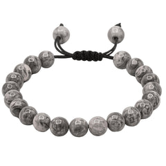 Amazing Gemstone Map Stone Bracelet on wrist displaying unisex style and comfort.