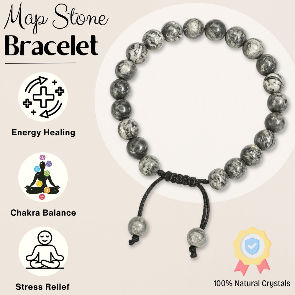 Amazing Gemstone Map Stone Bracelet packaging in zip bag ready for gifting.