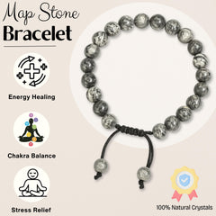 Amazing Gemstone Map Stone Bracelet packaging in zip bag ready for gifting.